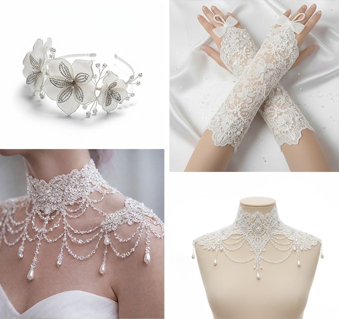 שמלות שושבינות עם אביזרים בעבודת יד