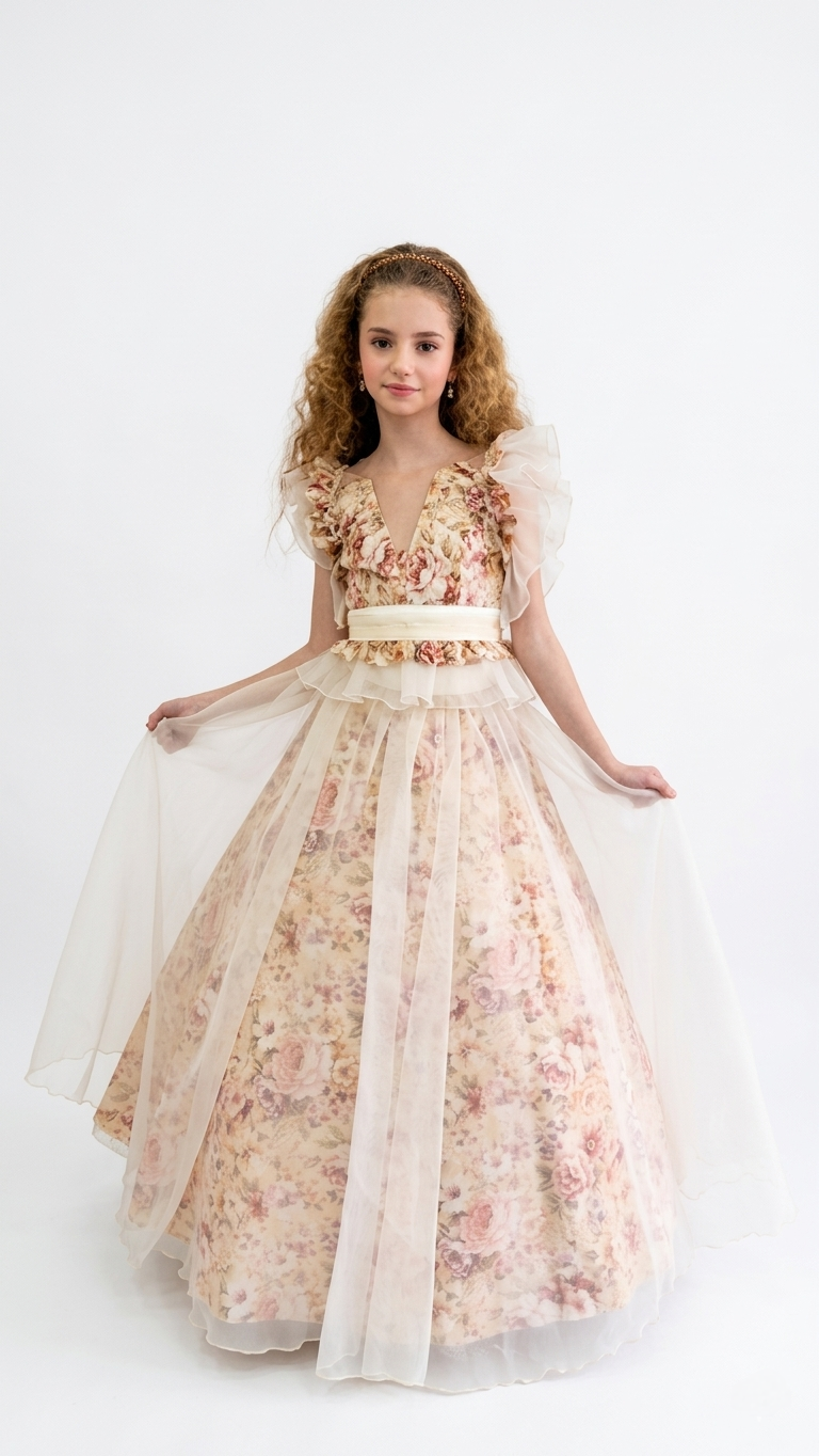 שמלת בת מצווה צבעונית ומלאת נפח